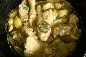 spicy chicken curry. perfect for the rainy weather.
